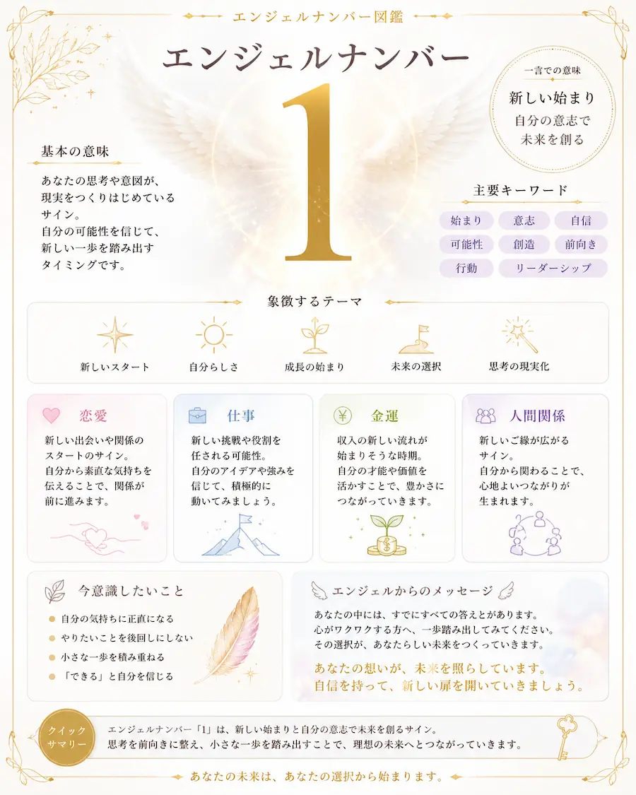 エンジェルナンバー1 意味