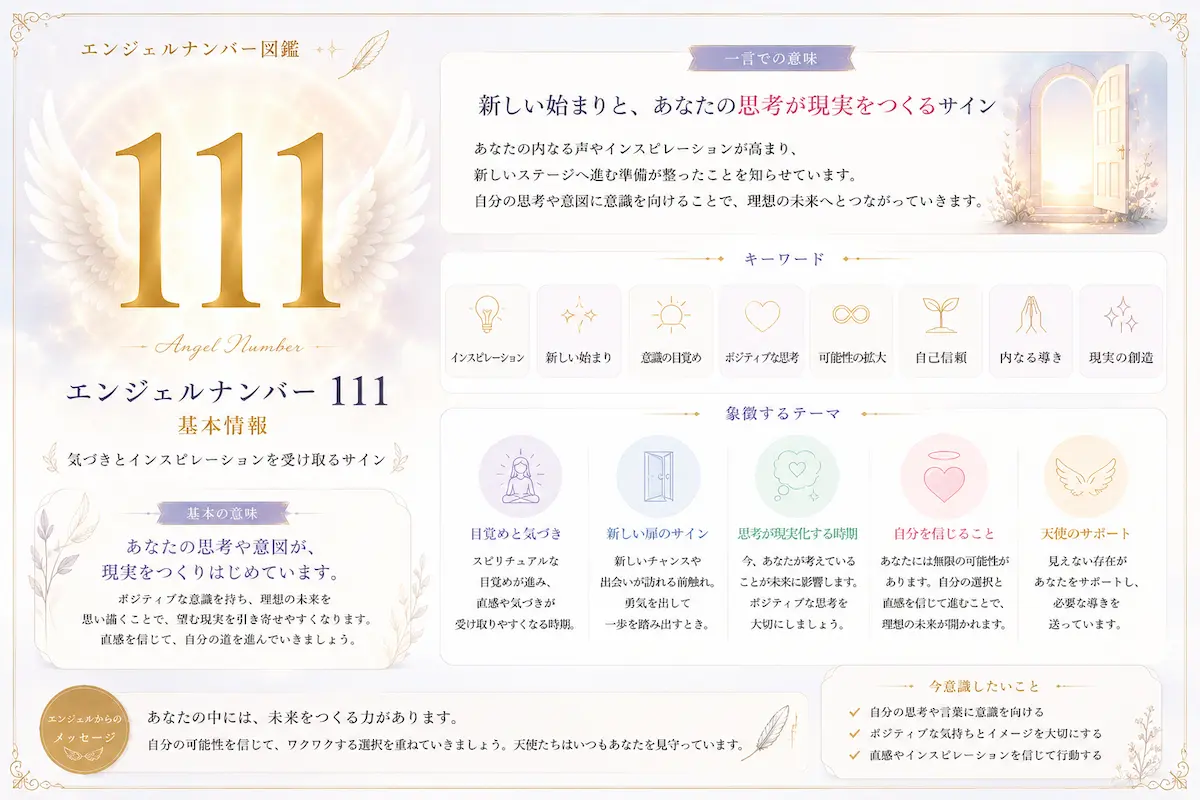 エンジェルナンバー111の意味