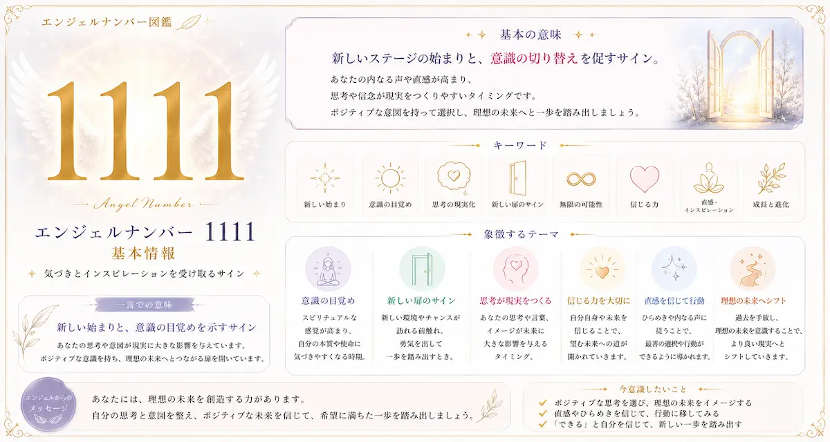 エンジェルナンバー1111の意味