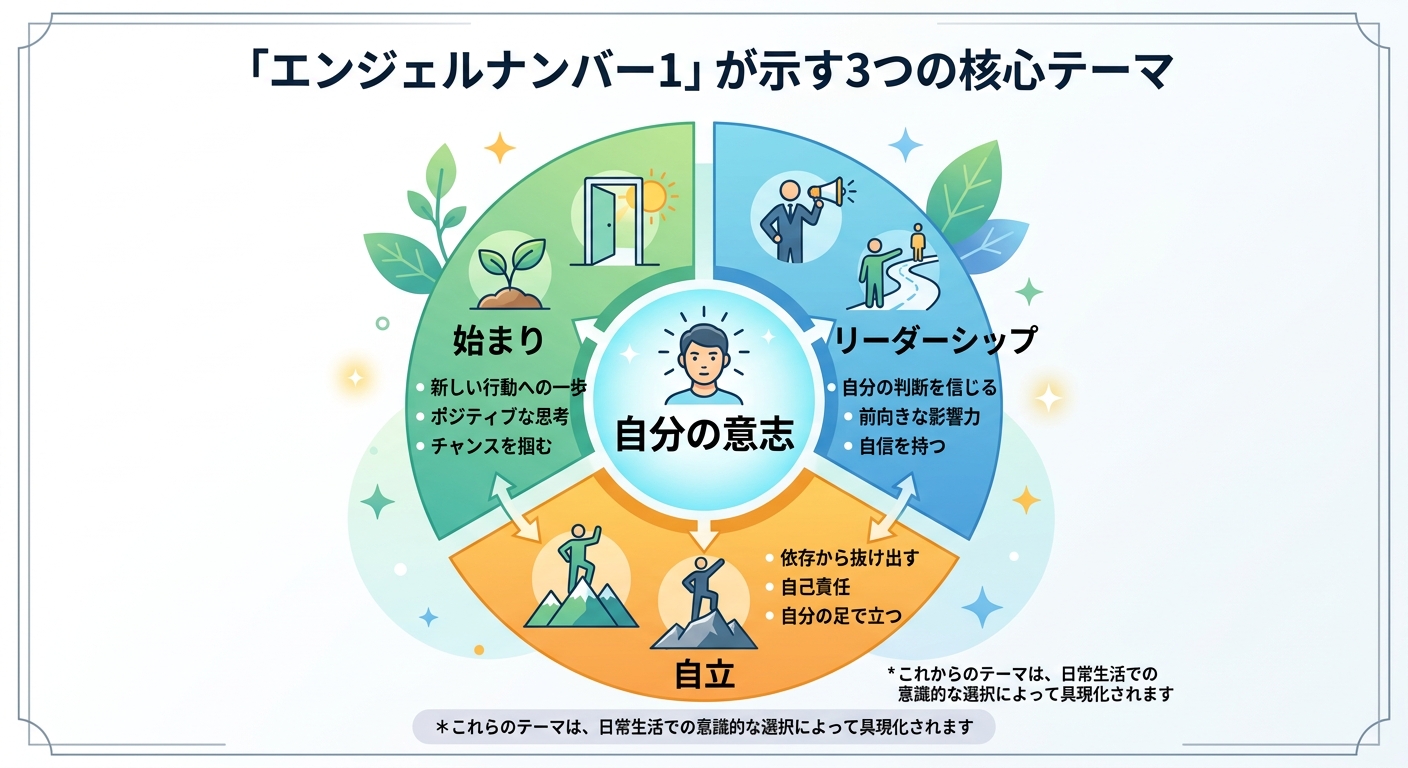 エンジェルナンバー1が持つ3つの主要テーマ