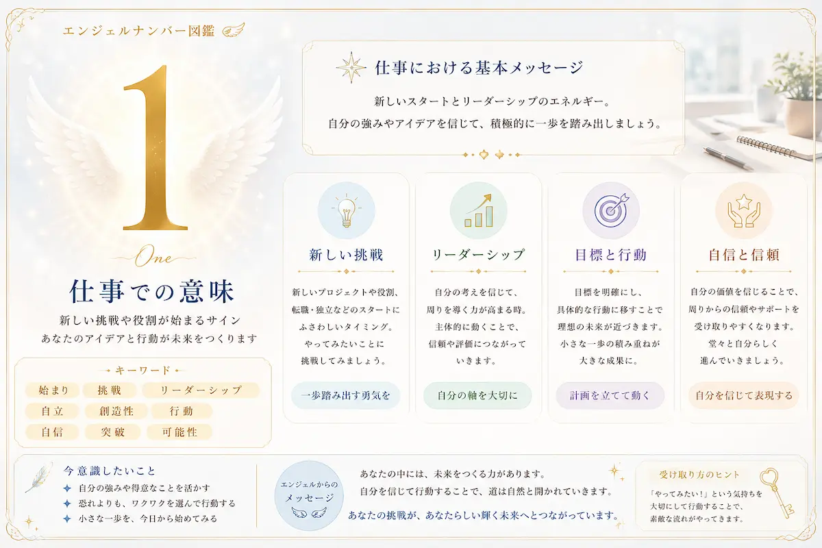エンジェルナンバー1 仕事でのサイン