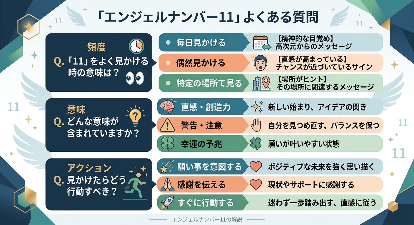 エンジェルナンバー11に関するよくある疑問と回答