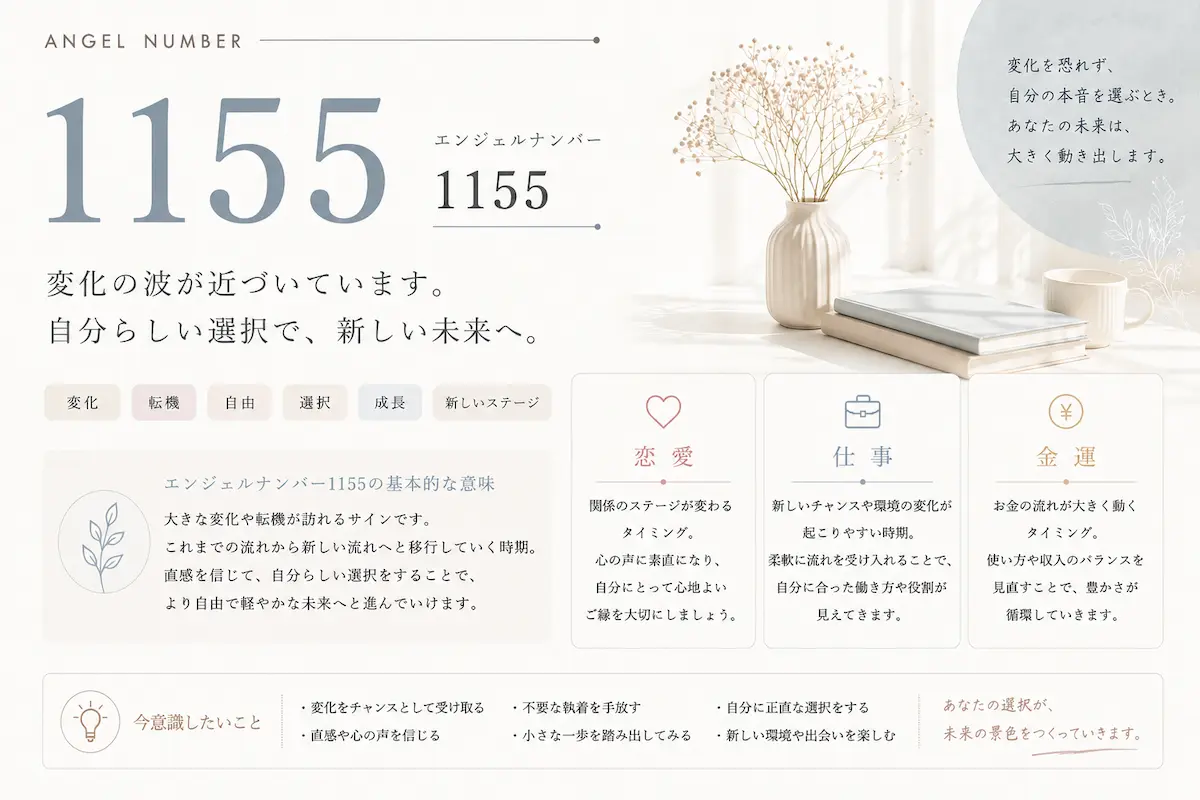エンジェルナンバー1155 意味