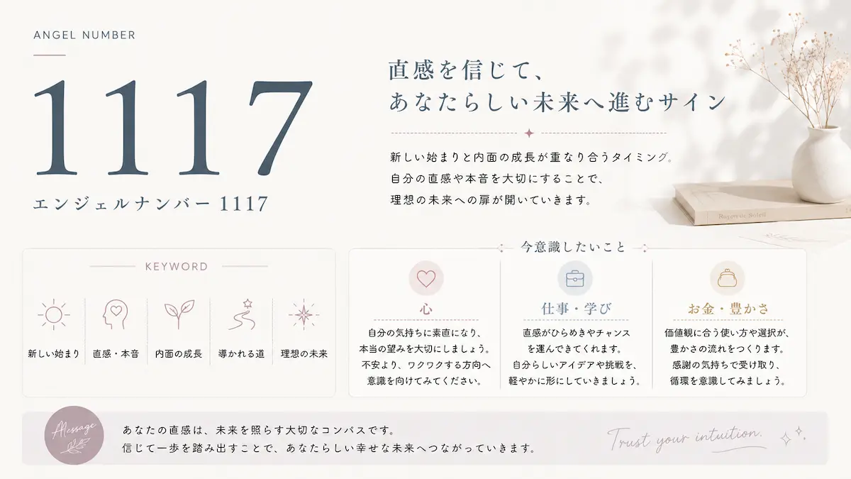 エンジェルナンバー1117 意味