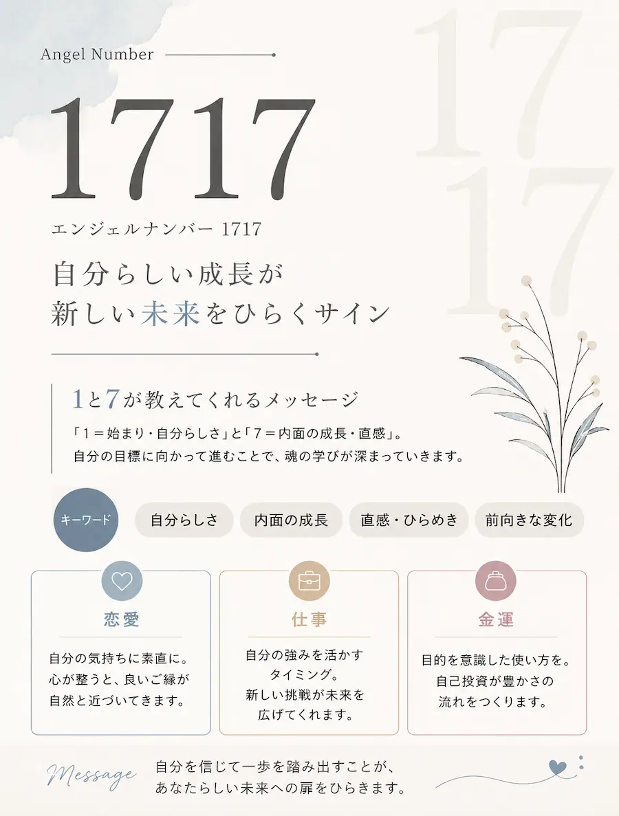 エンジェルナンバー1717 意味