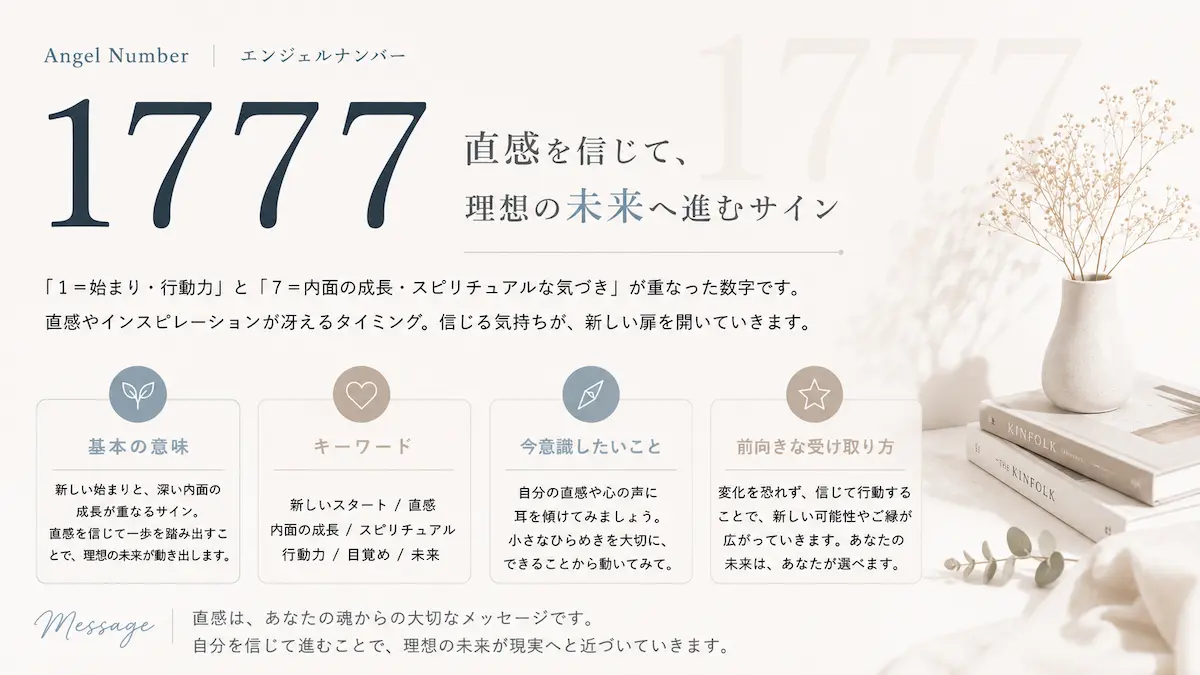 エンジェルナンバー1777 意味
